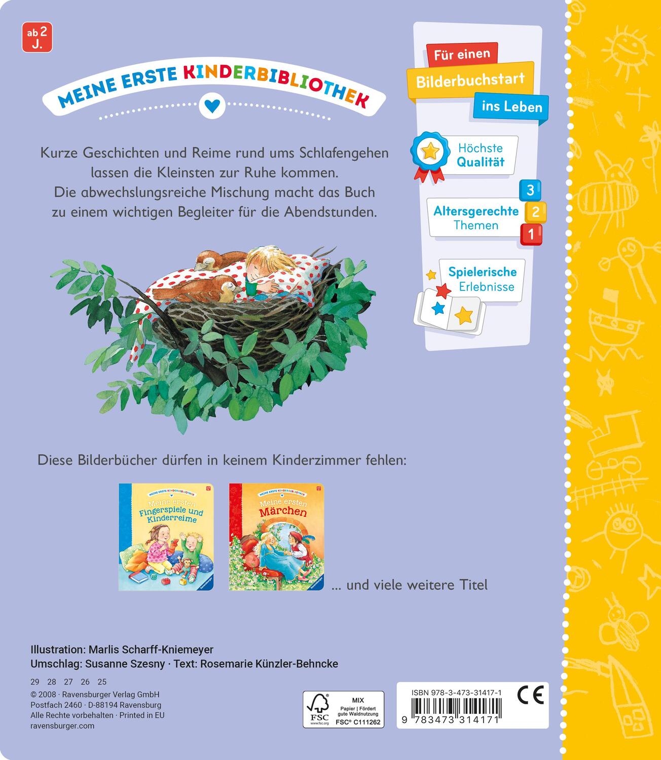 Rückseite: 9783473314171 | Meine ersten Gutenacht-Geschichten | Rosemarie Künzler-Behncke | Buch