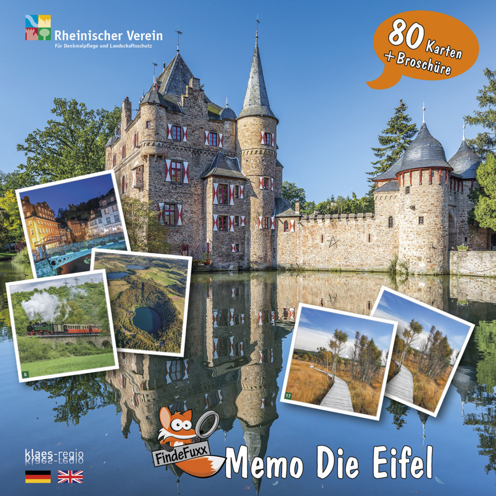 Cover: 4260620442505 | FindeFuxx Memo Die Eifel, m. 1 Buch | 80 Spielkarten (40 Bildpaare)