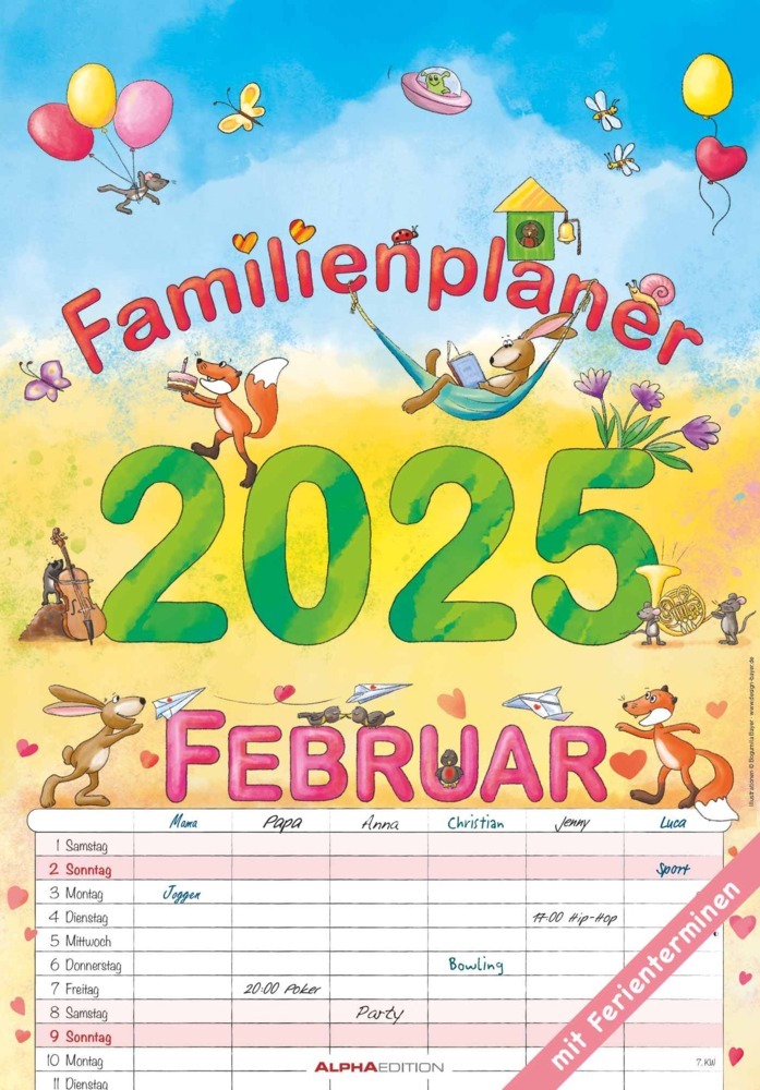 Cover: 4251732341046 | Alpha Edition - Familienplaner Cartoon 2025, 23,7x34cm,...