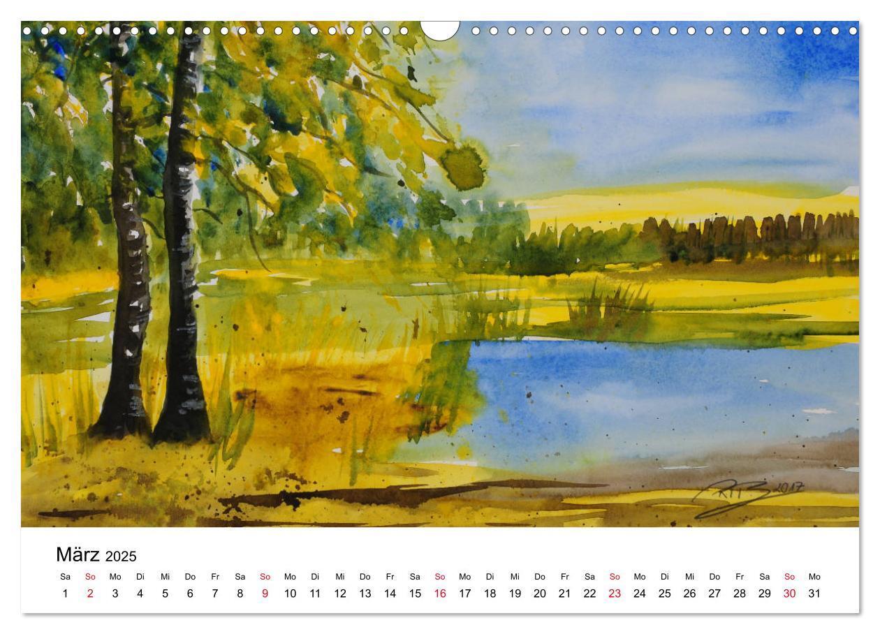 Bild: 9783435428465 | Landschafts-Aquarelle 2025 Roswita Ilona Baumann (Wandkalender 2025...