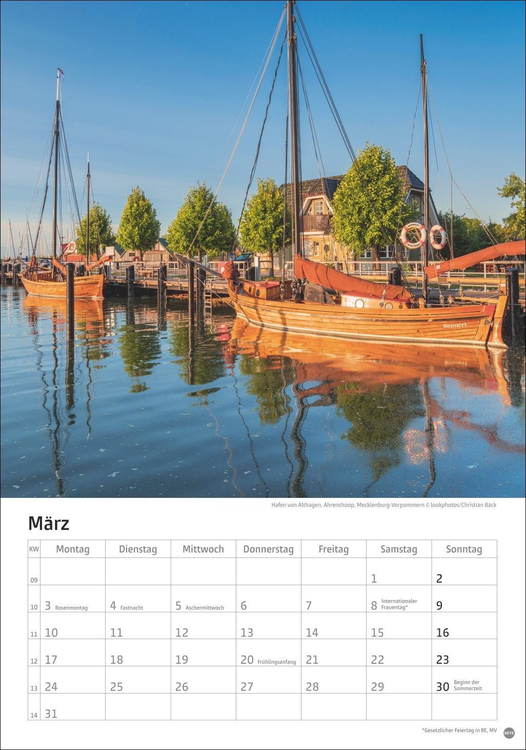 Bild: 9783756405565 | Deutschlands Küsten Kalender 2025 | Heye | Kalender | Spiralbindung