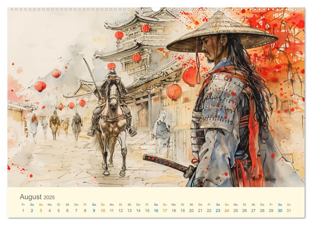 Bild: 9783457129920 | Samurai - whimsical inked style (Wandkalender 2025 DIN A2 quer),...