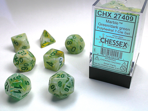 Cover: 601982024581 | Marble Polyhedral Green/dark green 7-Die Set | deutsch | Chessex
