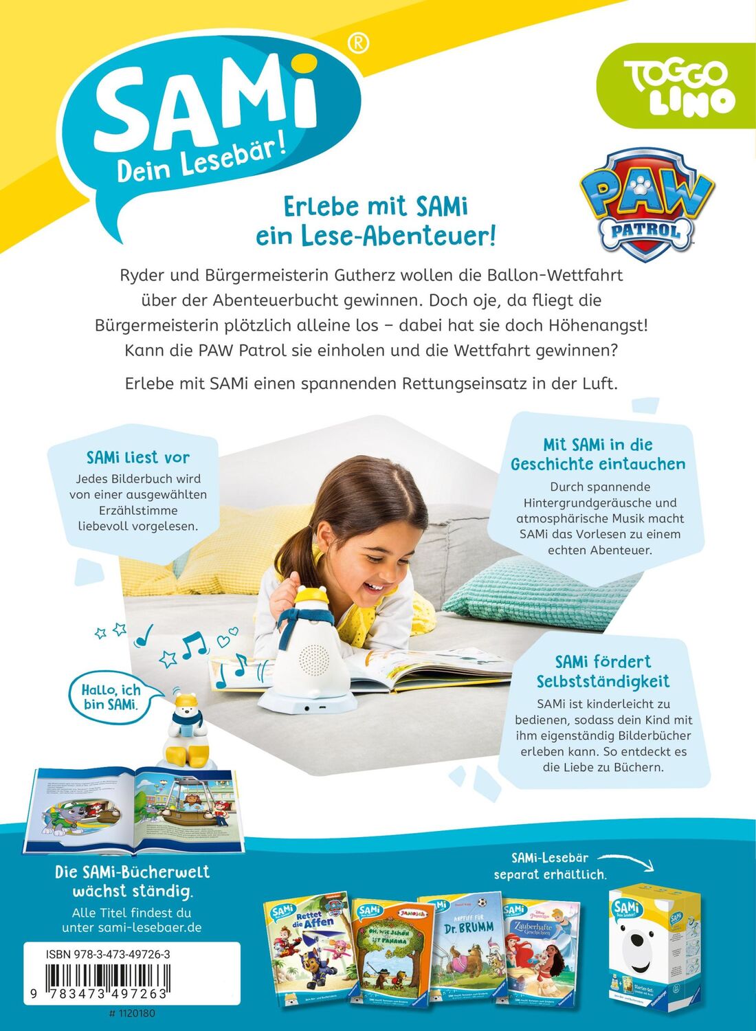 Rückseite: 9783473497263 | SAMi - Paw Patrol - Einsatz in der Luft | Steffi Korda | Buch | 32 S.