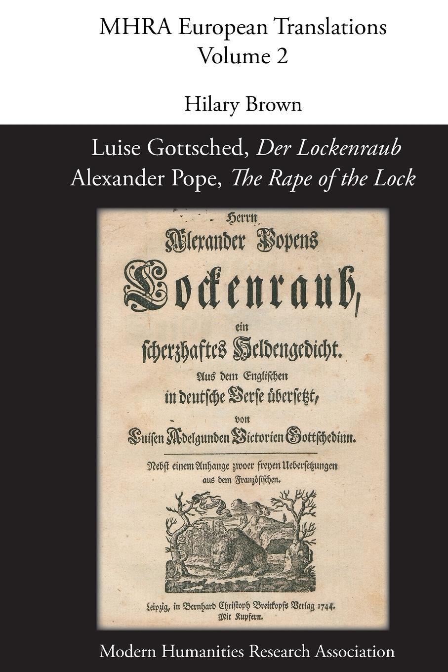 Cover: 9780947623845 | Luise Gottsched, 'Der Lockenraub' / Alexander Pope, 'The Rape of...