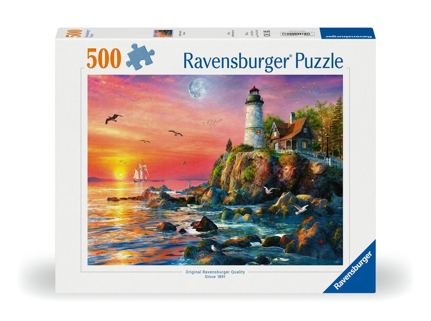 Cover: 4005555002178 | Ravensburger Puzzle 12000217 - Leuchtturm am Abend - 500 Teile...