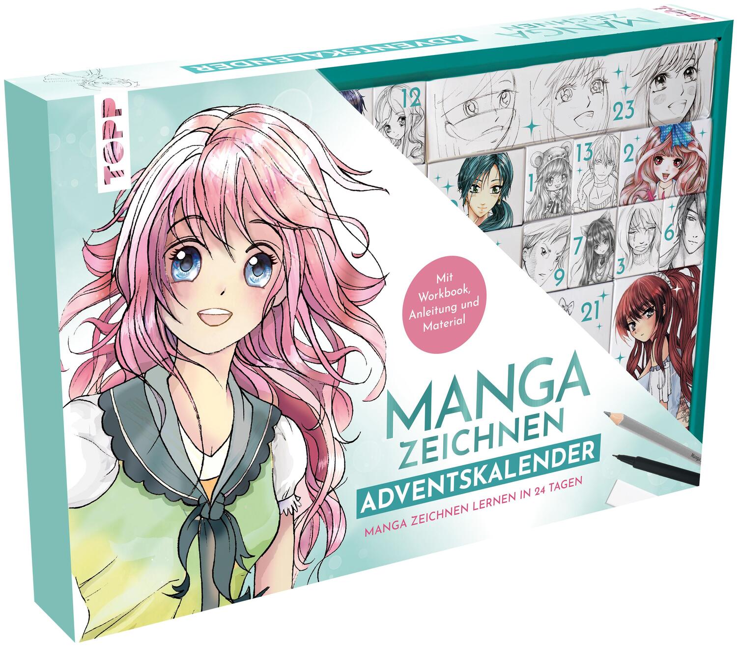 Cover: 4007742184797 | Manga zeichnen Adventskalender - Manga zeichnen lernen in 24 Tagen....