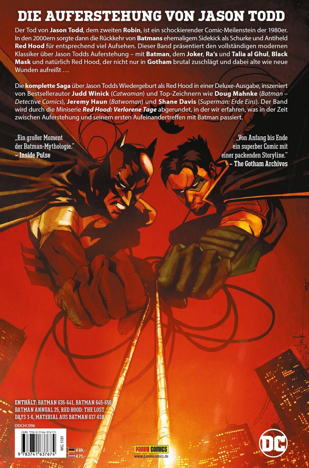 Rückseite: 9783741637674 | Batman - Das Geheimnis von Red Hood (Deluxe Edition/Under the Red...