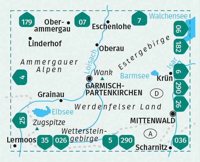 Bild: 9783991218159 | KOMPASS Wanderkarte 790 Garmisch-Partenkirchen, Mittenwald 1:35.000