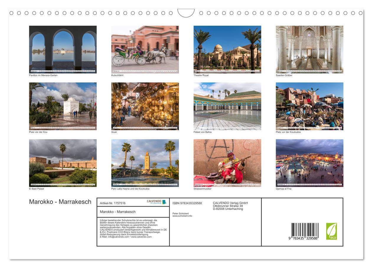 Bild: 9783435329588 | Marokko - Marrakesch (Wandkalender 2025 DIN A3 quer), CALVENDO...