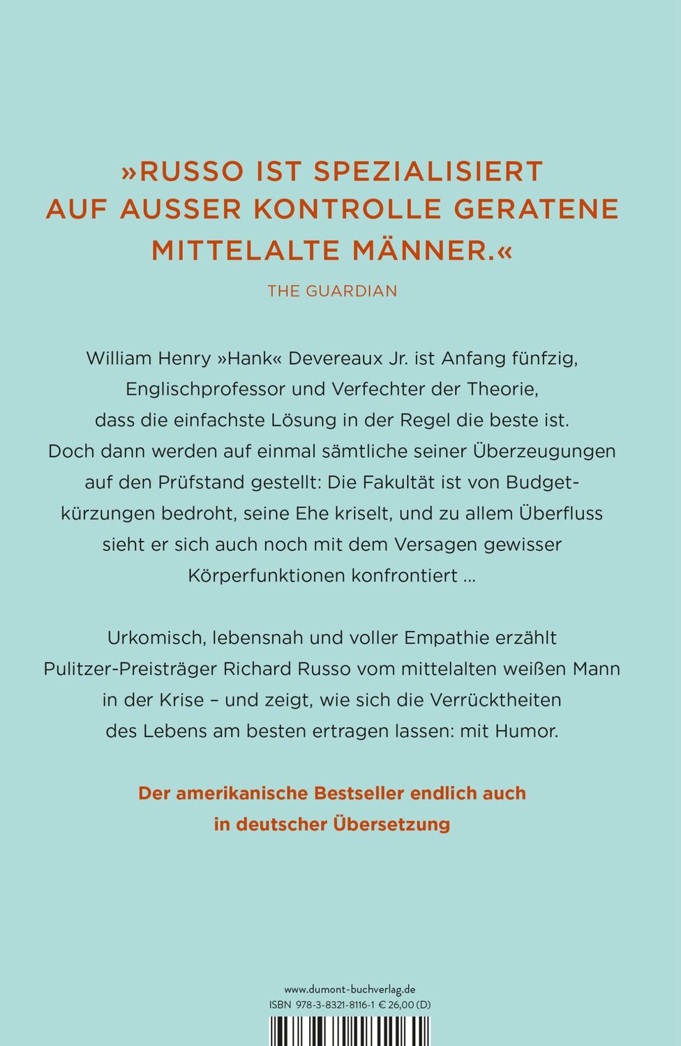 Rückseite: 9783832181161 | Mittelalte Männer | Roman | Richard Russo | Buch | 605 S. | Deutsch