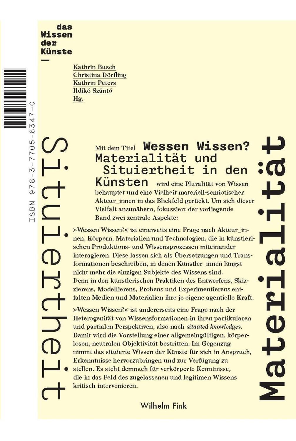 Cover: 9783770563470 | Wessen Wissen? | Taschenbuch | 320 S. | Deutsch | 2018