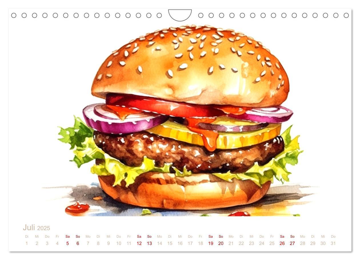 Bild: 9783435014989 | FAST FOOD AQUARELLE (Wandkalender 2025 DIN A4 quer), CALVENDO...