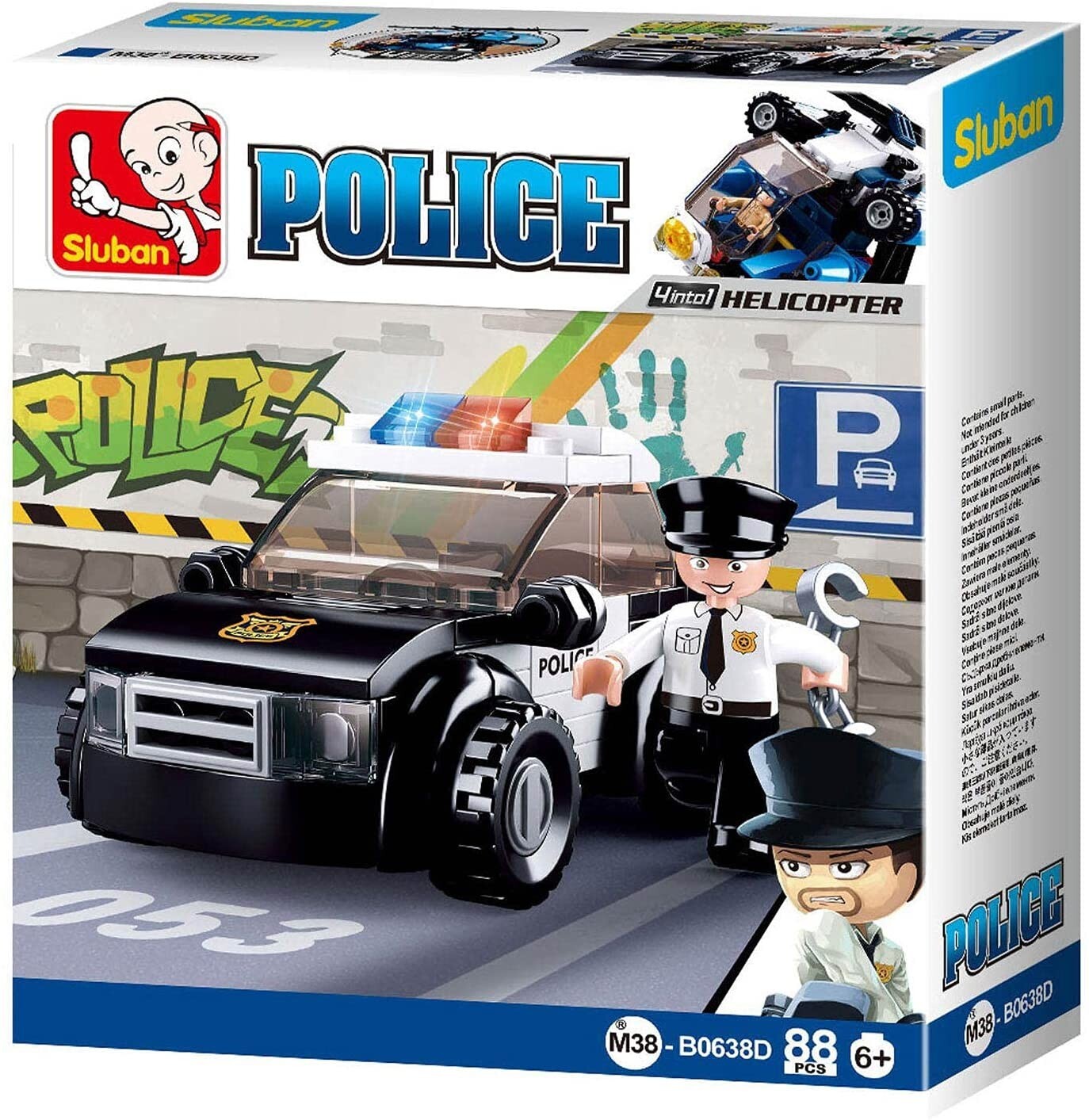 Cover: 8719558070763 | Sluban M38-B0638D - Police, Polizei-Streifenwagen, Mini-Bauset,...
