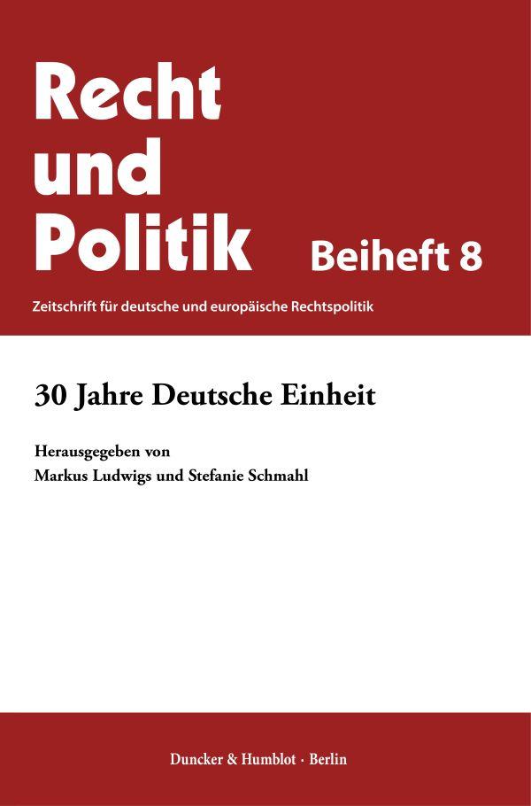 Cover: 9783428183616 | 30 Jahre Deutsche Einheit. | Markus Ludwigs (u. a.) | Taschenbuch