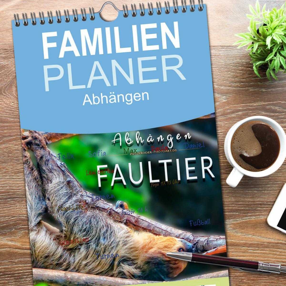 Bild: 9783457125892 | Familienplaner 2025 - Abhängen - Faultier mit 5 Spalten...