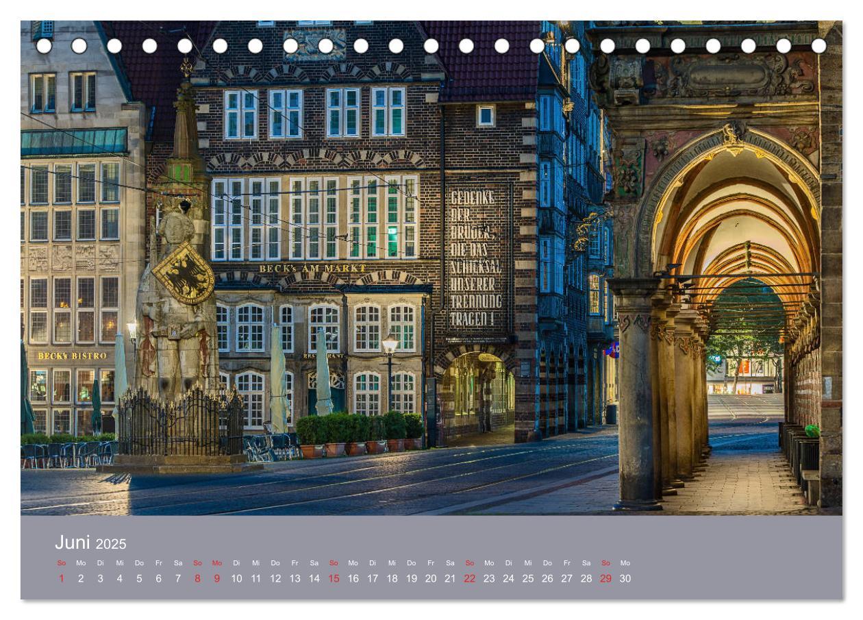 Bild: 9783435176199 | Nachts in Bremen (Tischkalender 2025 DIN A5 quer), CALVENDO...