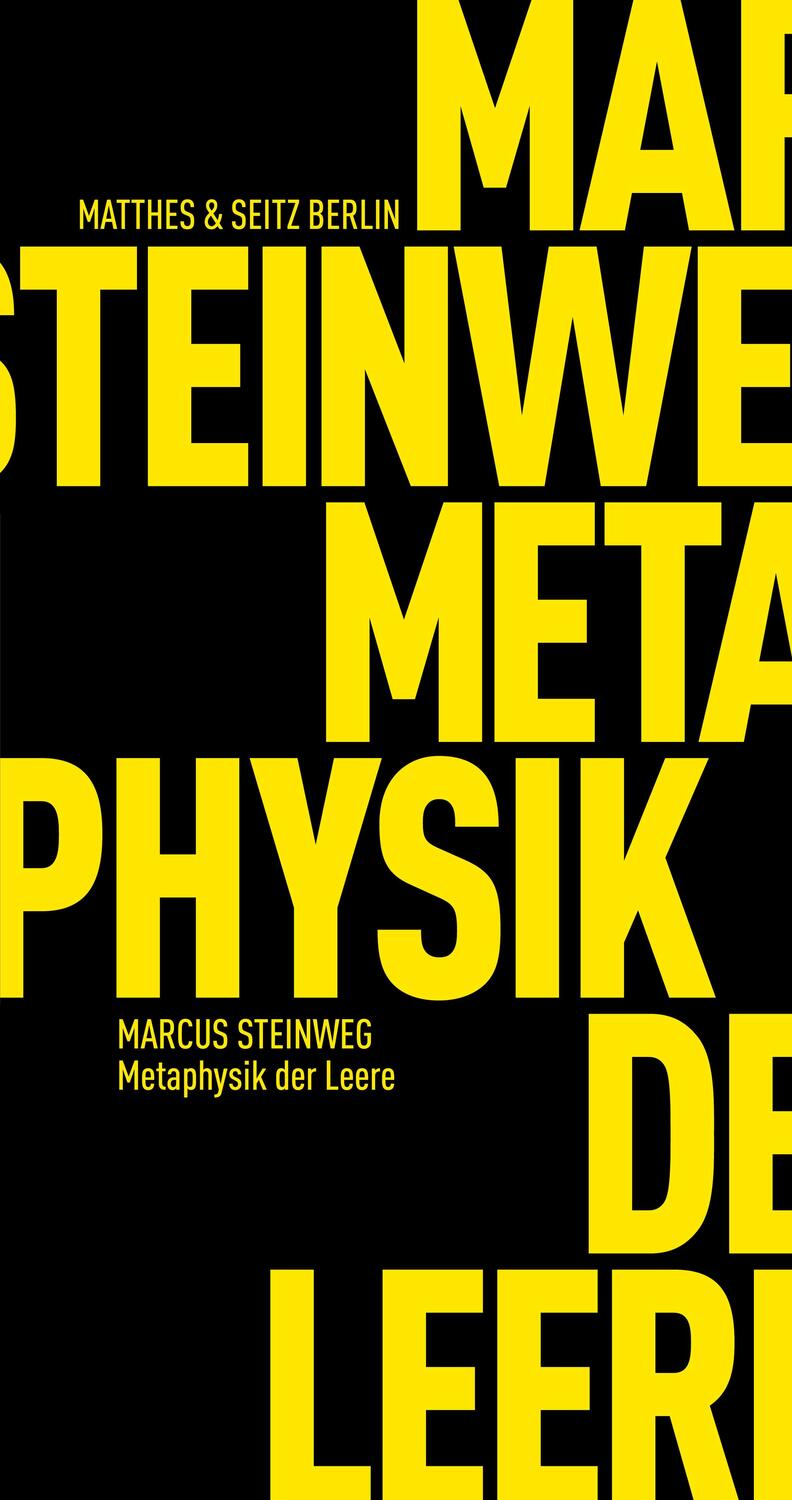 Cover: 9783957578068 | Metaphysik der Leere | Marcus Steinweg | Taschenbuch | Deutsch | 2020
