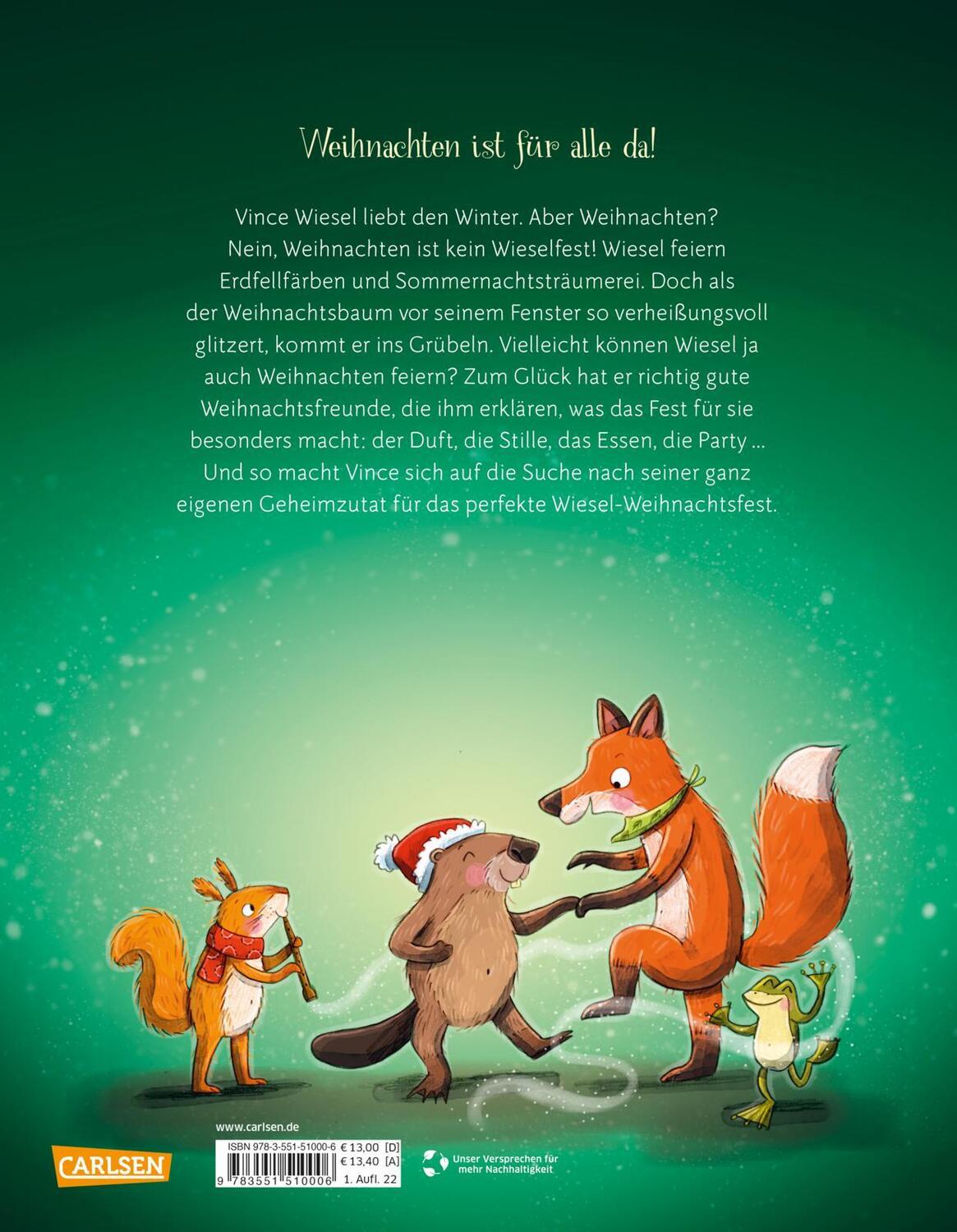 Rückseite: 9783551510006 | Wie feiern Wiesel Weihnachten? | Kerstin Hau | Buch | 32 S. | Deutsch