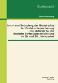 Cover: 9783955491819 | Inhalt und Bedeutung der Grundrechte der Paulskirchenverfassung von...