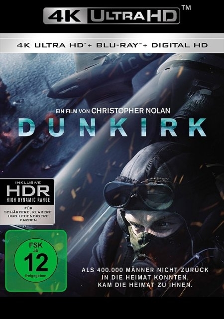 Cover: 5051890309952 | Dunkirk | 4K Ultra HD Blu-ray + Blu-ray | Christopher Nolan | Deutsch