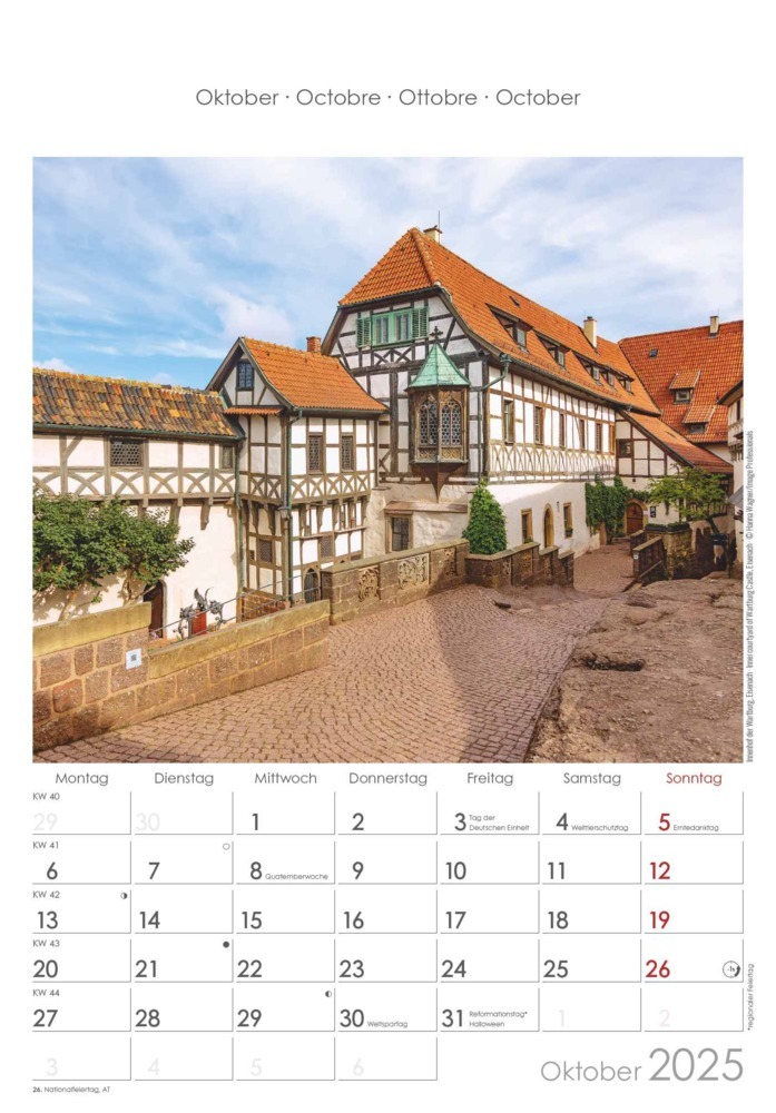 Bild: 4251732343361 | Thüringen 2025 - Bild-Kalender 23,7x34 cm - Regional-Kalender -...