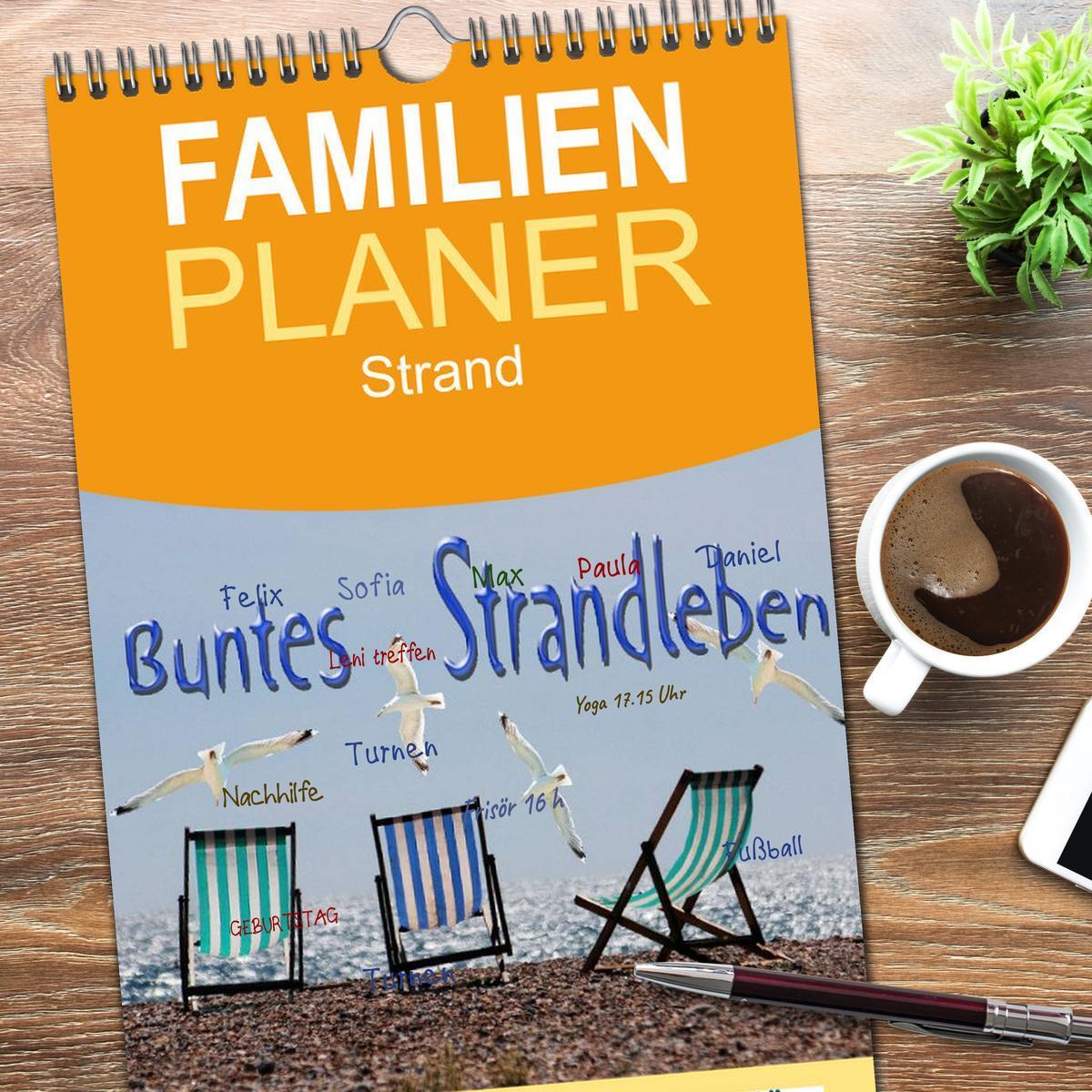 Bild: 9783457106594 | Familienplaner 2025 - Buntes Strandleben mit 5 Spalten...