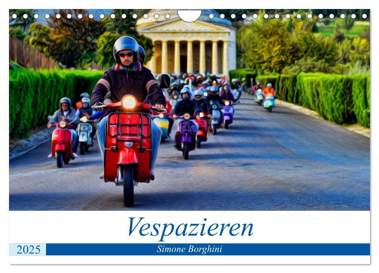 Cover: 9783435390236 | Vespazieren (Wandkalender 2025 DIN A4 quer), CALVENDO Monatskalender