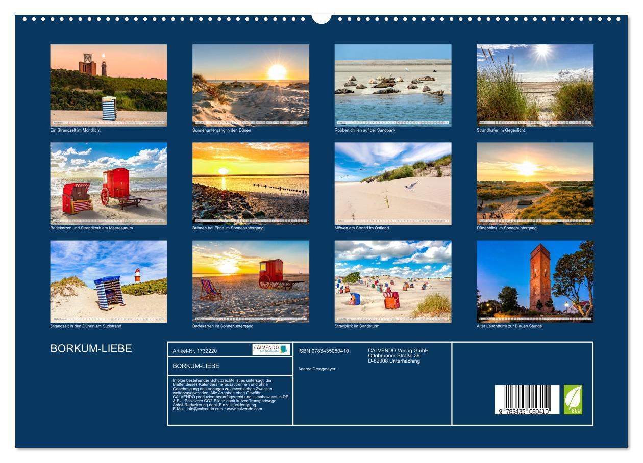 Bild: 9783435080410 | BORKUM-LIEBE (Wandkalender 2025 DIN A2 quer), CALVENDO Monatskalender