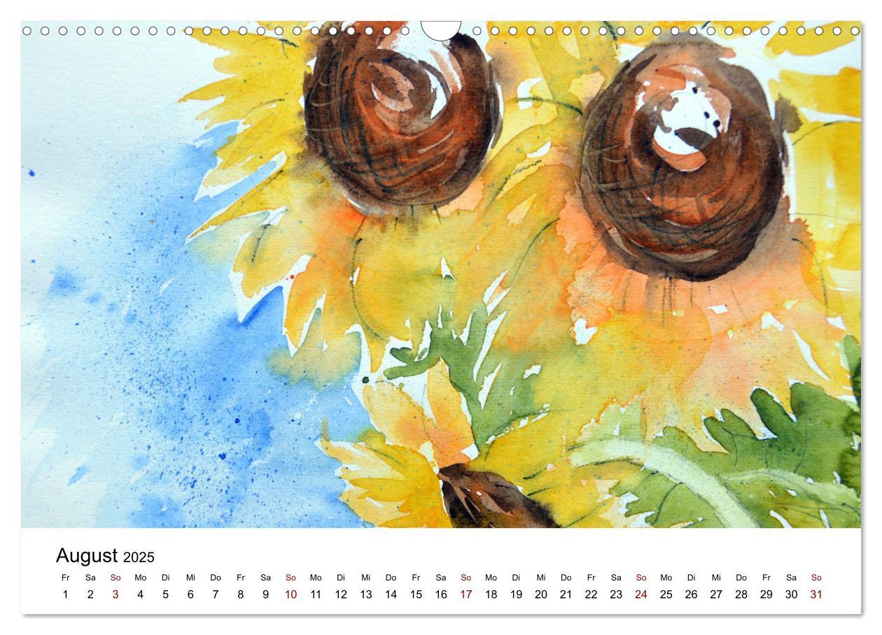 Bild: 9783383807473 | Blumen-Aquarelle (Wandkalender 2025 DIN A3 quer), CALVENDO...