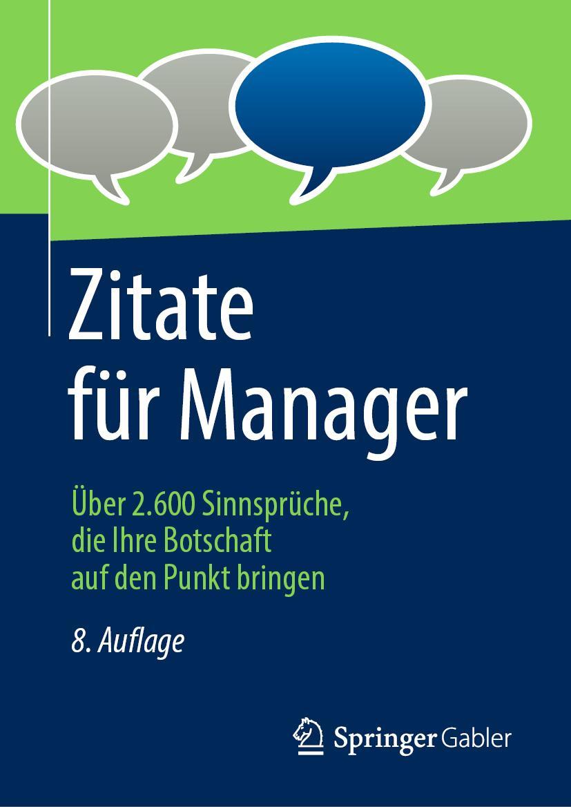 Cover: 9783658385651 | Zitate für Manager | Springer Fachmedien Wiesbaden GmbH | Buch | vi