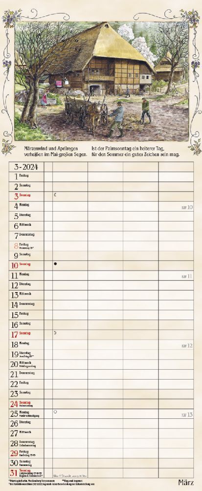 Bild: 9783731869771 | Bauernkalender 2024 | Korsch Verlag | Kalender | Spiralbindung | 14 S.