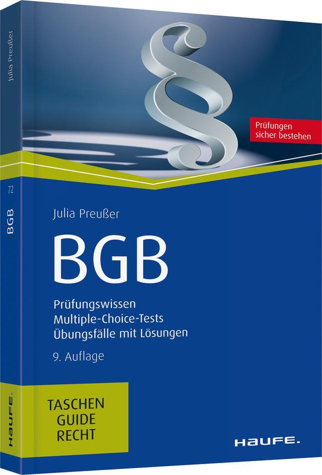 Cover: 9783648121979 | BGB | Prüfungswissen, Multiple-Choice-Tests, Übungsfälle mit Lösungen