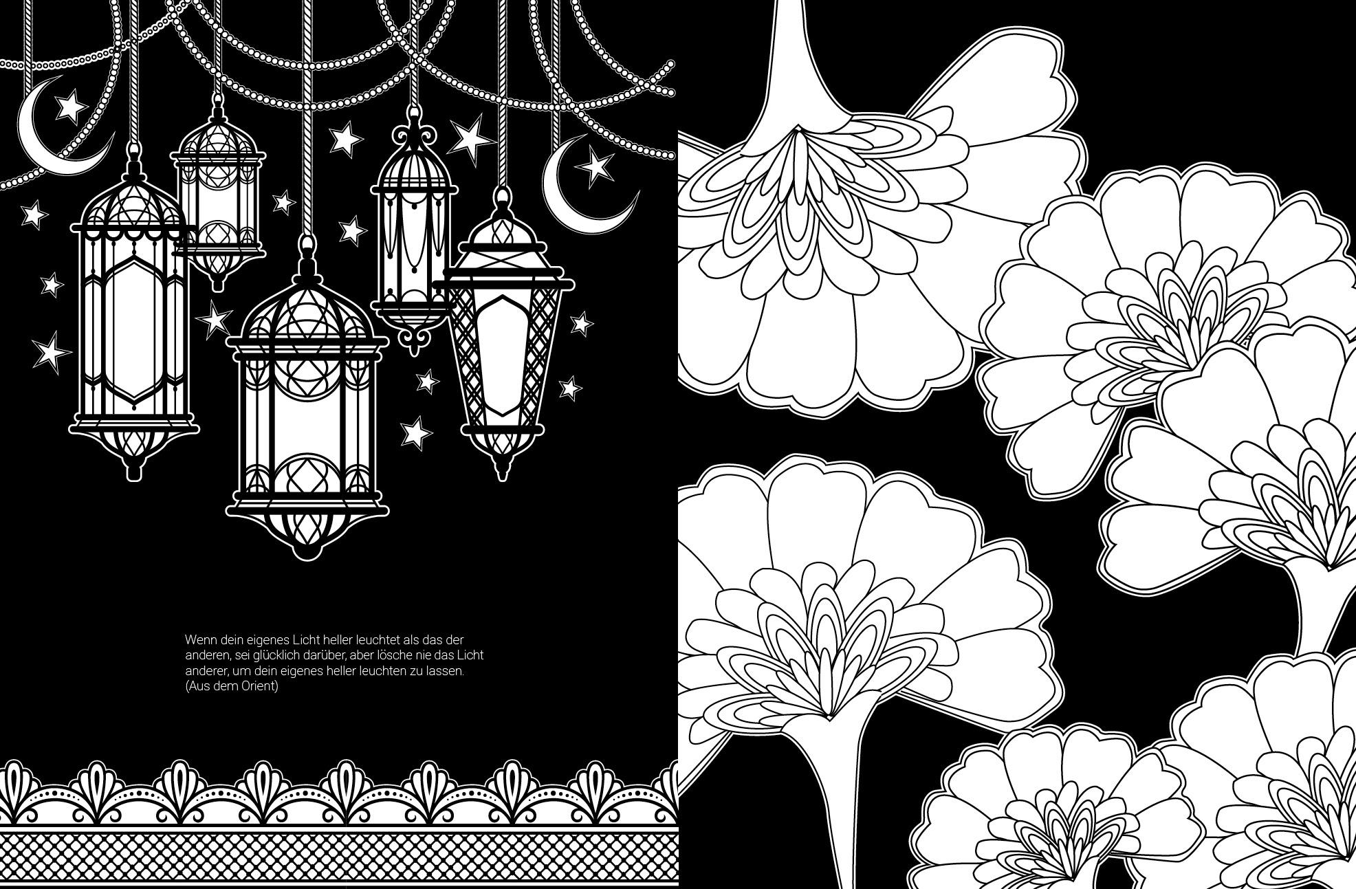 Bild: 9783745909319 | Black Edition: Orientalische Mandalas - 50 Motive und Ornamente aus...