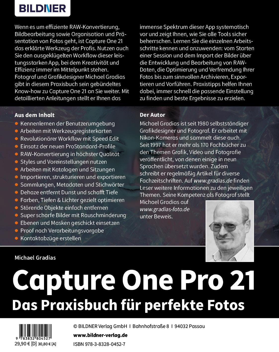Rückseite: 9783832804527 | Capture One Pro 21 | Das Praxisbuch für perfekte Fotos | Gradias