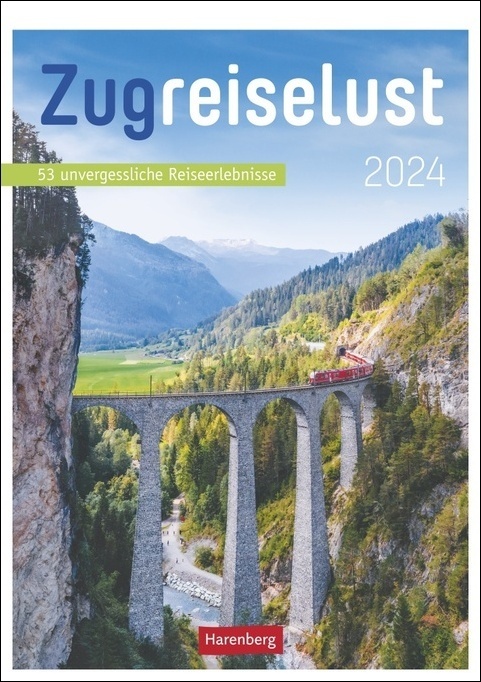 Cover: 9783840033162 | Zugreiselust Wochen-Kulturkalender 2024. Jede Woche mit dem Zug...