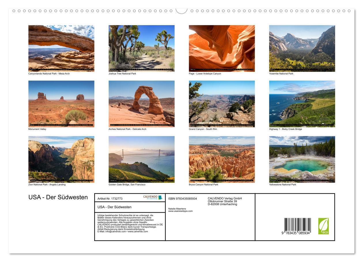 Bild: 9783435085934 | USA - Der Südwesten (hochwertiger Premium Wandkalender 2025 DIN A2...