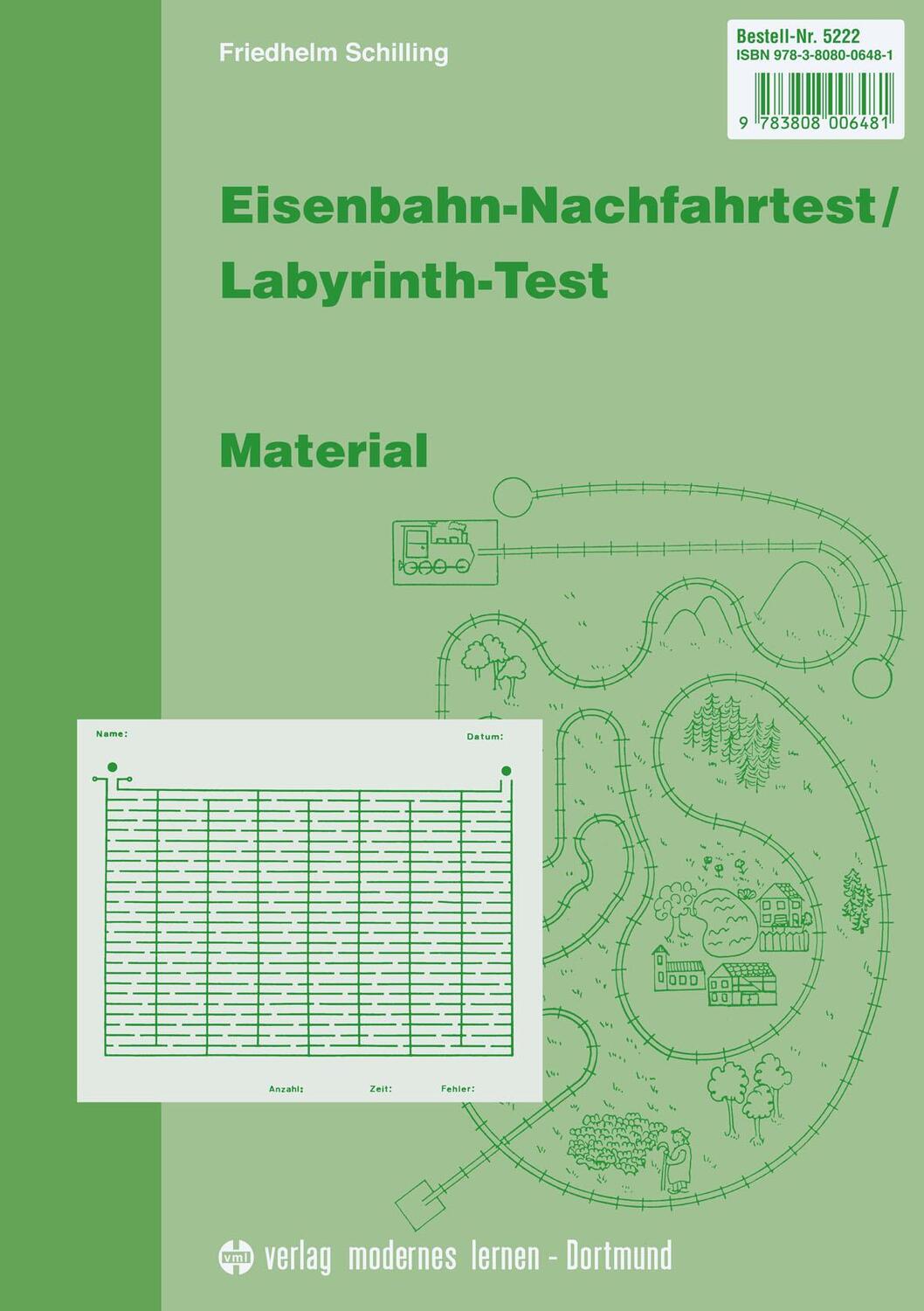 Cover: 9783808006481 | Eisenbahn-Nachfahrtest / Labyrinth-Test | Friedhelm Schilling | Buch