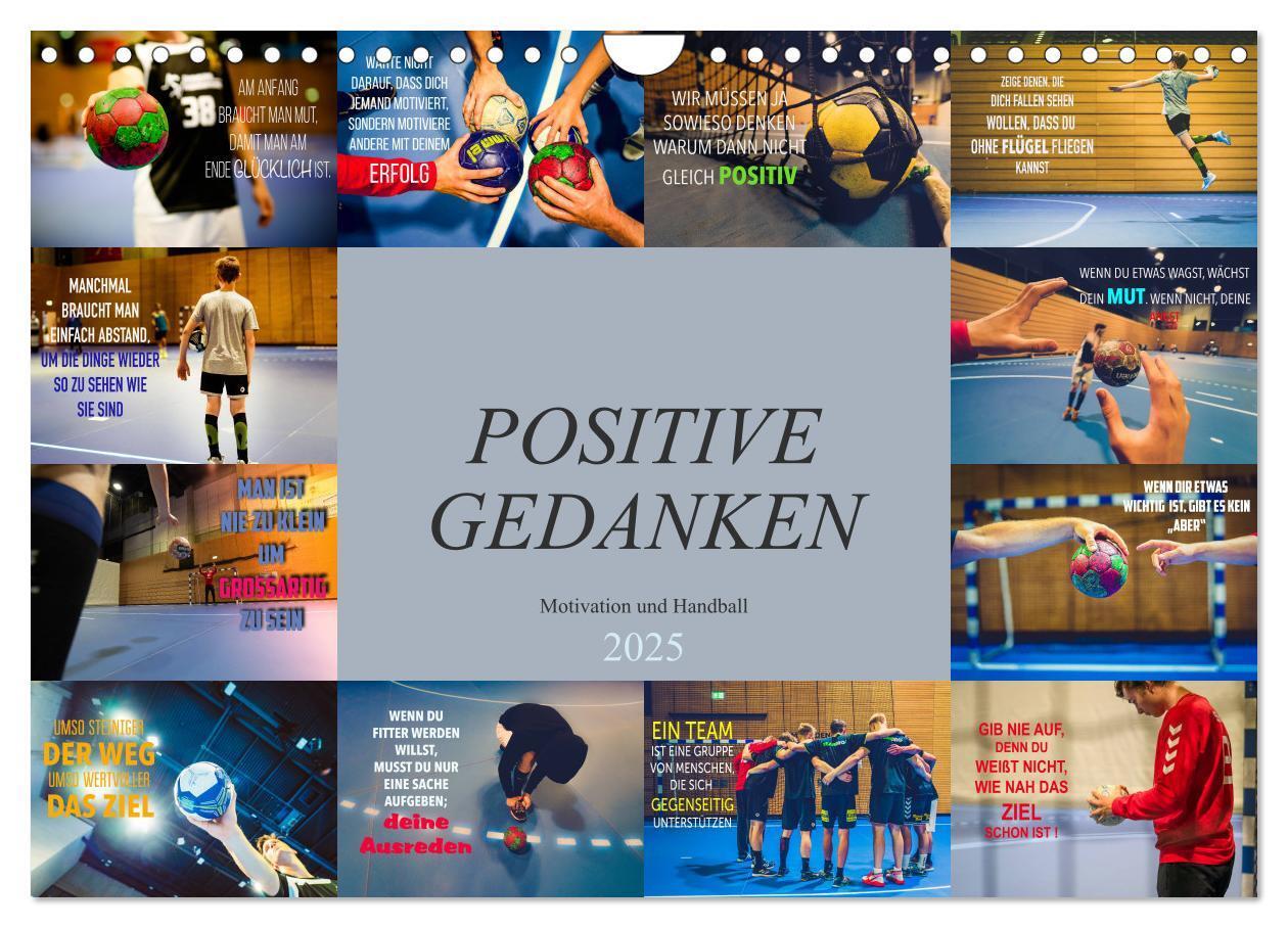 Cover: 9783435117499 | Positive Gedanken - Motivation und Handball (Wandkalender 2025 DIN...