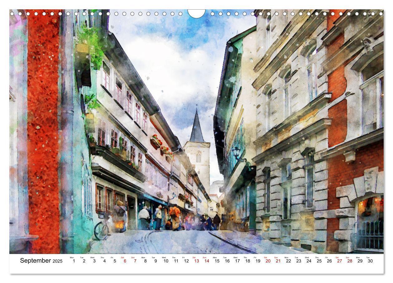 Bild: 9781325935758 | Erfurt - City views in watercolors (Wall Calendar 2025 DIN A3...