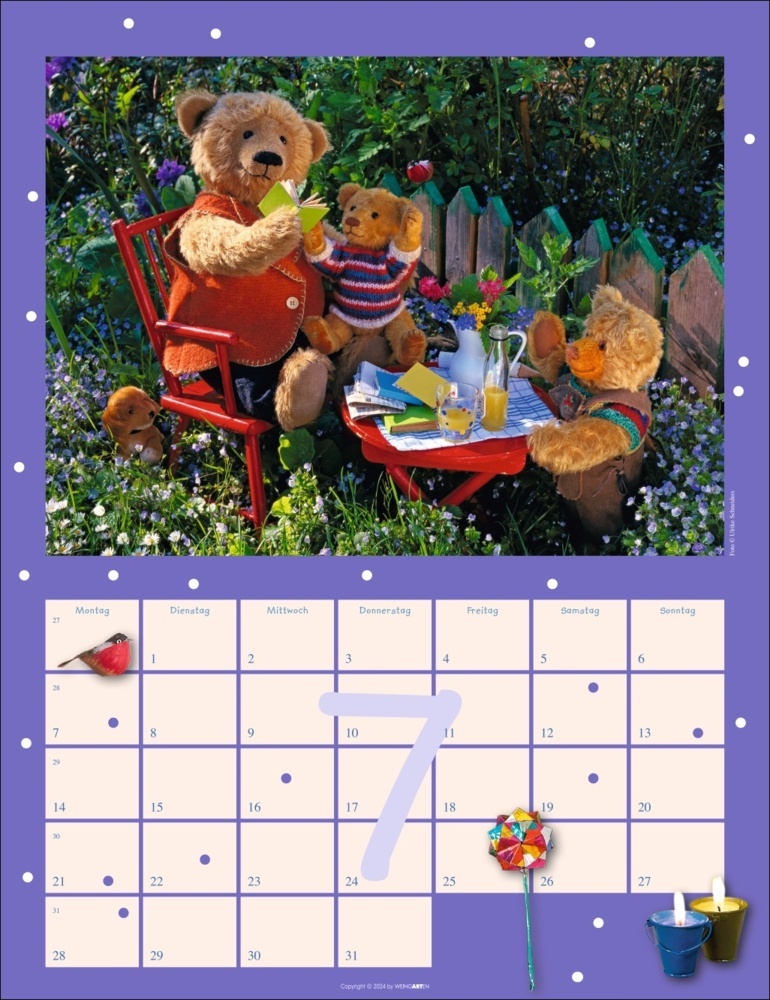 Bild: 9783839900512 | Teddybären Kalender 2025 | Gisela Hofmann (u. a.) | Kalender | 14 S.