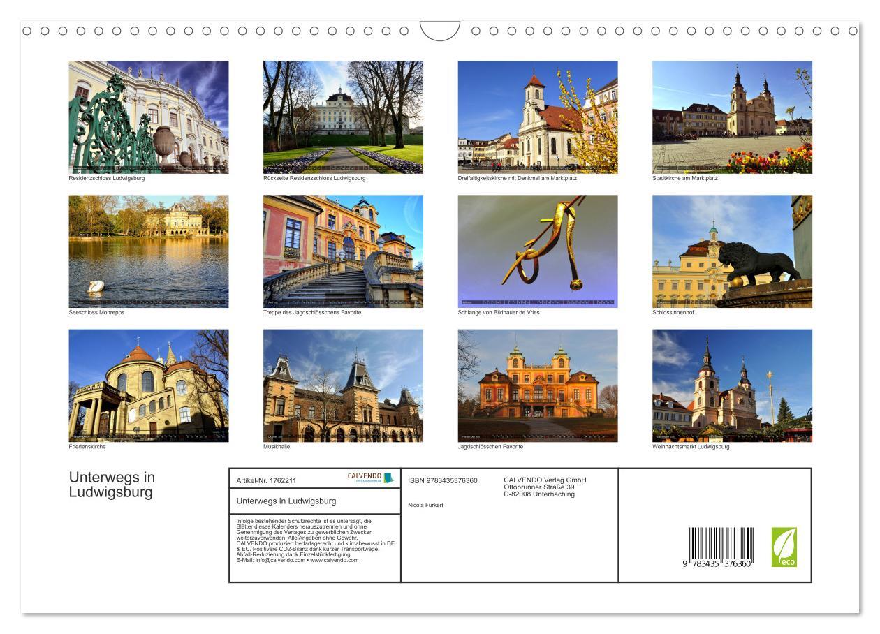 Bild: 9783435376360 | Unterwegs in Ludwigsburg (Wandkalender 2025 DIN A3 quer), CALVENDO...