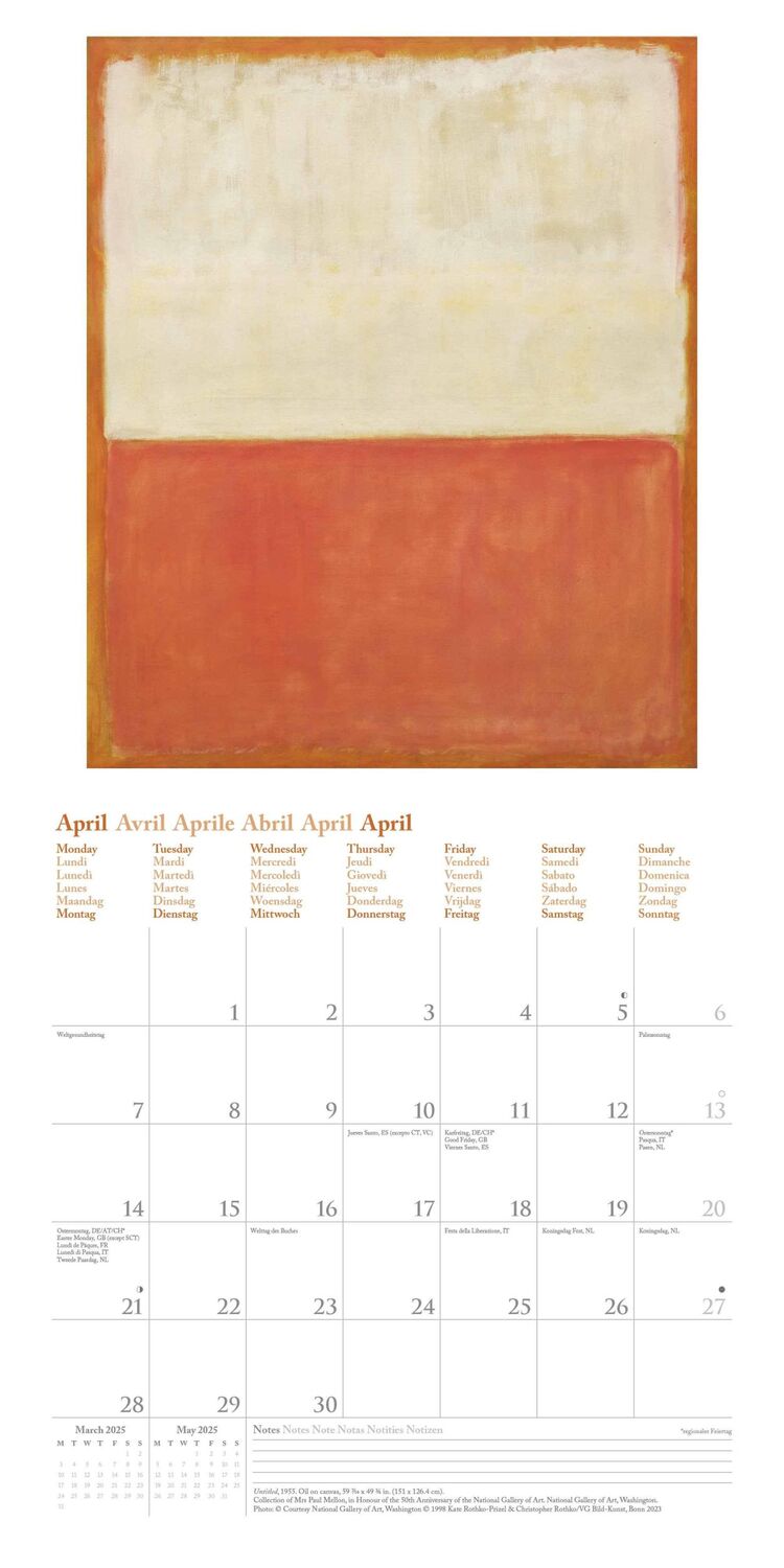 Bild: 4002725994110 | Mark Rothko 2025 - Wand-Kalender - Broschüren-Kalender - 30x30 -...