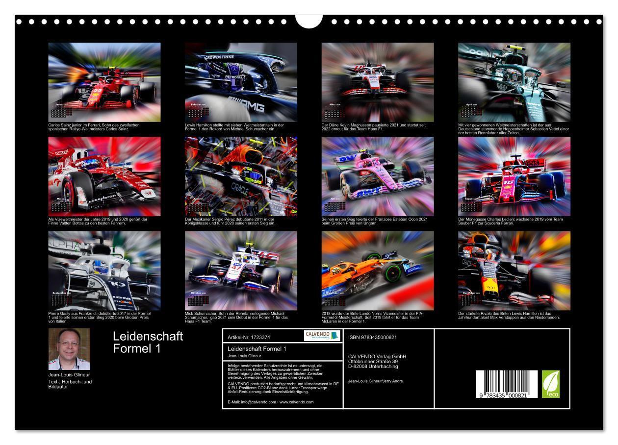 Bild: 9783435000821 | Leidenschaft Formel 1 (Wandkalender 2025 DIN A3 quer), CALVENDO...