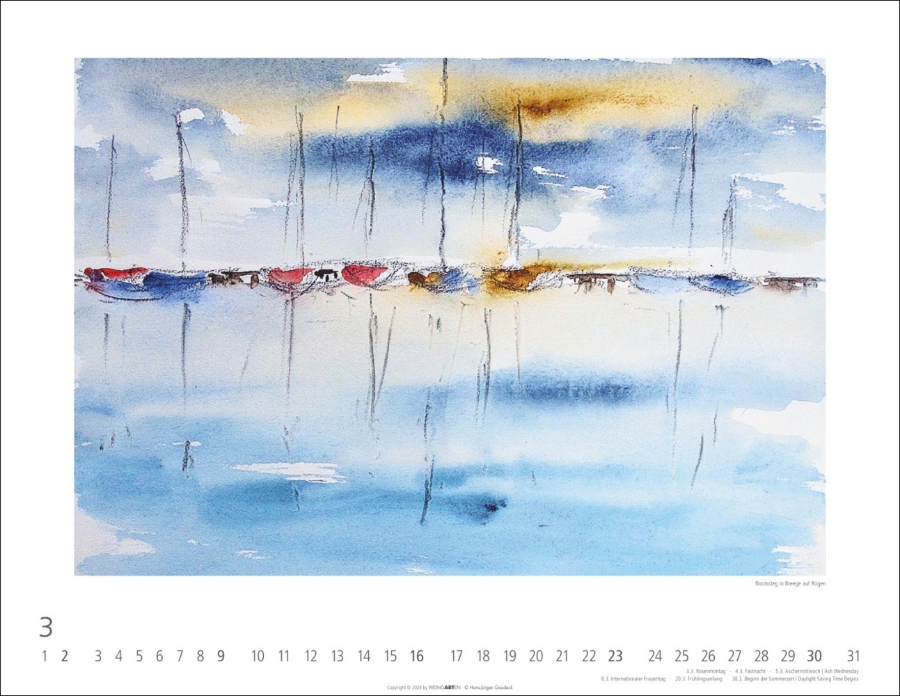 Bild: 9783839901540 | Zwischen Himmel und Erde Kalender 2025 - Aquarelle von Hans-Jürgen...