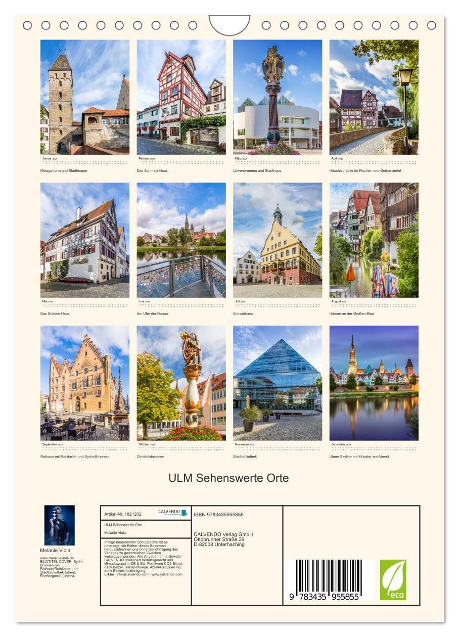 Bild: 9783435955855 | ULM Sehenswerte Orte (Wandkalender 2025 DIN A4 hoch), CALVENDO...