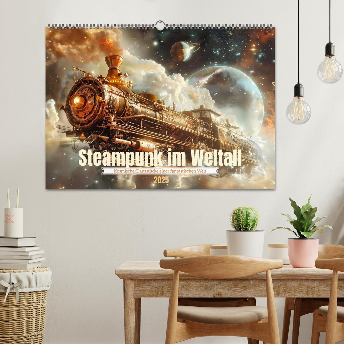 Bild: 9783435652570 | Steampunk im Weltall (Wandkalender 2025 DIN A2 quer), CALVENDO...