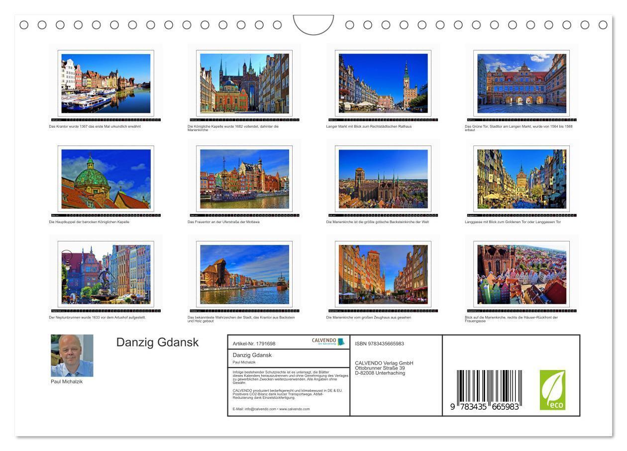 Bild: 9783435665983 | Danzig Gdansk (Wandkalender 2025 DIN A4 quer), CALVENDO Monatskalender