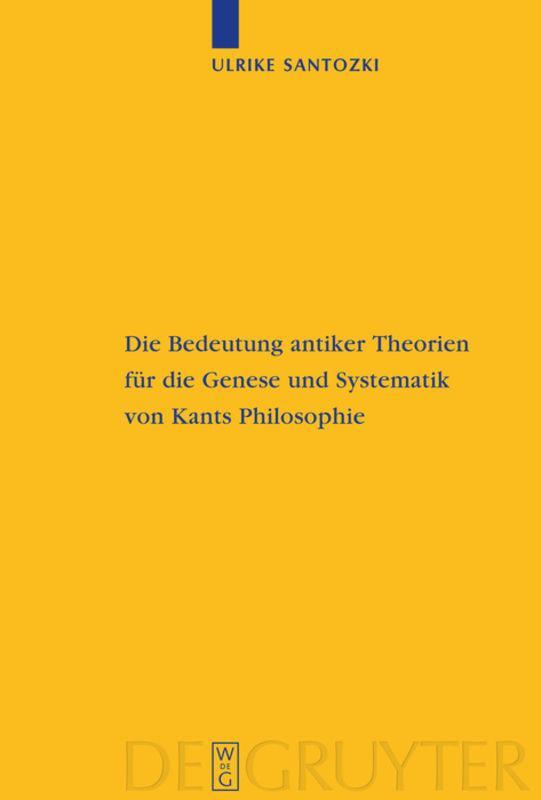 Cover: 9783110191219 | Die Bedeutung antiker Theorien für die Genese und Systematik von...