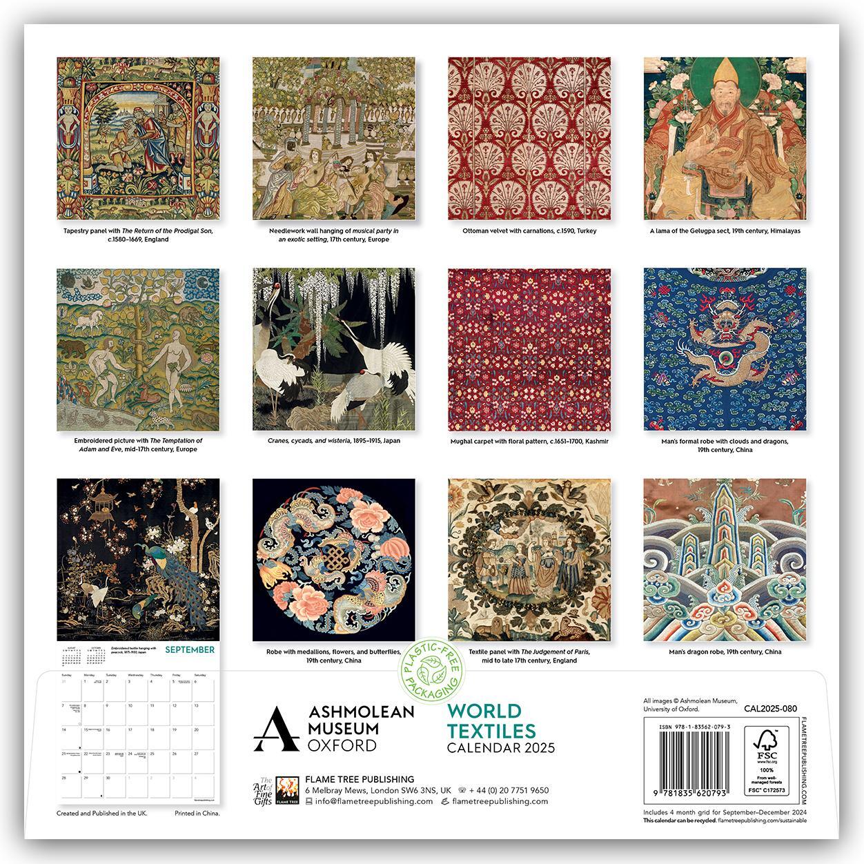 Rückseite: 9781835620793 | World Textiles Wall Calendar 2025 (Art Calendar) | Tree Flame | 14 S.